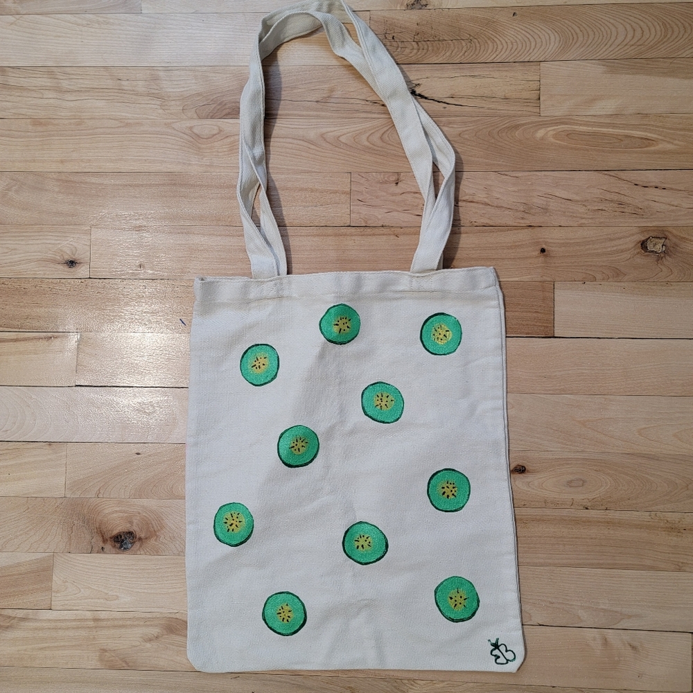 Tote Bag Handmade Kiwi Painting